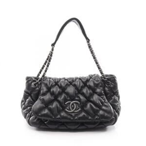 Chanel Bubble Quilted Shoulder Bag/Handbag, Lambskin Leather, Women's, Black